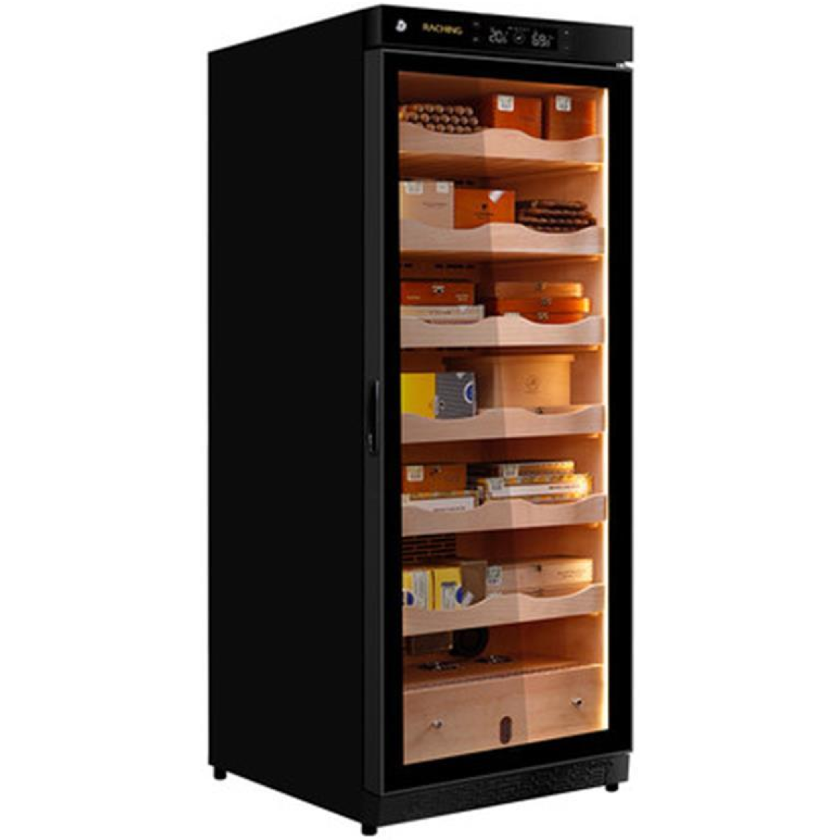 Vincellar C330A-SPBK 星空黑箱體/西班牙雪松木層架 恆溫雪茄櫃 (6層, 800-1200支)